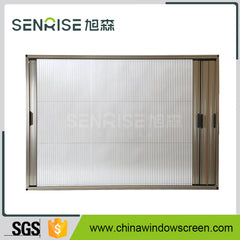 Pulldown Pleated fly screens for use on awning windows, casement windows,sash windows and sliding windows