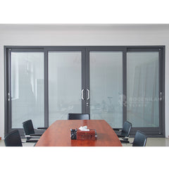 ROGENILAN 139 series residential sliding door aluminum double glass door with venetian blinds on China WDMA