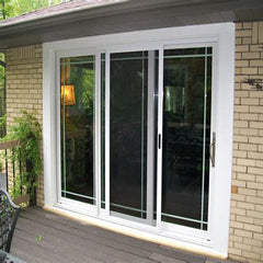 Residential aluminium frame double glazed 3 panel sliding patio glass door price on China WDMA