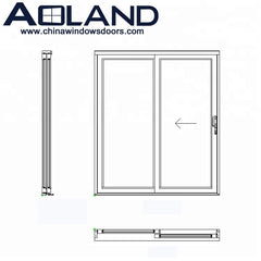 Residential aluminium patio interior/exterior sliding doors design with white powder coated on China WDMA