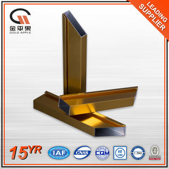 Royal home decoration materials golden plated aluminium windows and doors frames profile