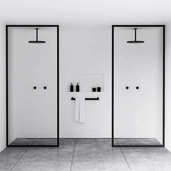 Rustic Steel 8FT/10FT Frame Glass Barn Door Panels/Black Steel Glass Frame Sliding Shower Door on China WDMA