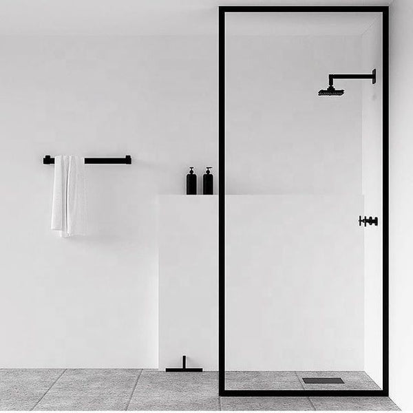 Rustic Steel 8FT/10FT Frame Glass Barn Door Panels/Black Steel Glass Frame Sliding Shower Door on China WDMA