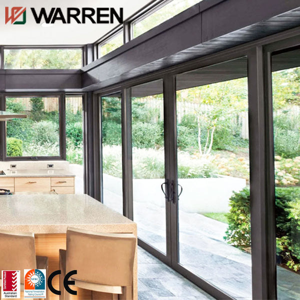 Kitchen sliding door aluminum glass slide horizontal garage glass sliding door