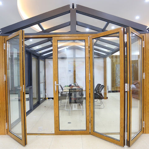 Safety design soundproof Indoor living room bi bifold profile door accordion interior glass aluminum folding doors on China WDMA