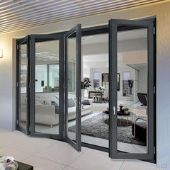 Safety design soundproof indoor living room aluminum folding glass doors on China WDMA