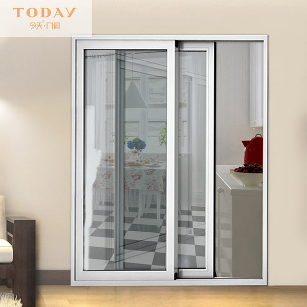 Safety glass aluminum balcony security 2 track sliding door on China WDMA