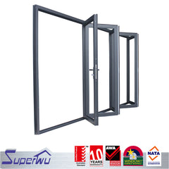 Single side door pull handle glass aluminium folding sliding patio door system on China WDMA