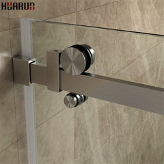 Single slider frameless Brushed stainless steel decor sliding shower barn door hardware kit on China WDMA