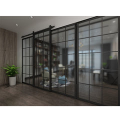 Sliding Glass door with Black Aluminum frame barn door on China WDMA on China WDMA