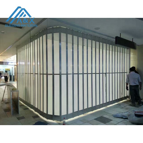 Sliding Polycarbonate Crystal Folding Door/auto shop folding shutter door/bulletproof plastic door on China WDMA