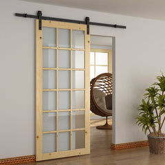 Sliding Wood patio sliding wood barn door with glass on China WDMA