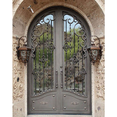 Sliding double door iron grill design wrought iron main gate on China WDMA