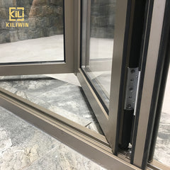 Sound proof folding door manufacturers exterior double glass accordion folding exterior french doors for veranda entrance on China WDMA on China WDMA