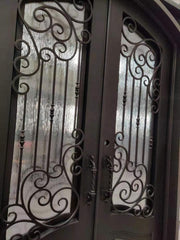 Square Top NEW DESIGN Double Iron Entry Doors SE-GD022 on China WDMA