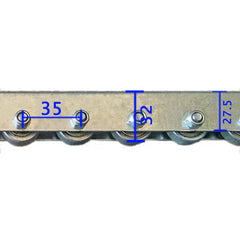 Steel plate fluent strip 25mm bearing wheel fluent strips drawer wheel pulley slide metal iron flow strip ball bearing slide on China WDMA