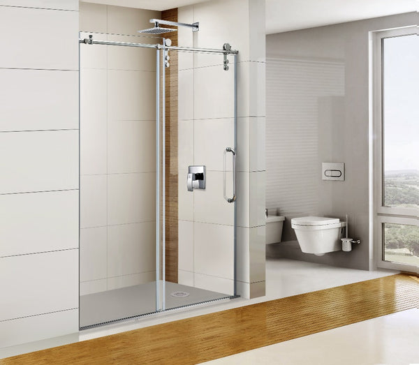 Sunzoom custom glass shower enclosure doors cost is cheapest with curved corner sliding shower door on China WDMA