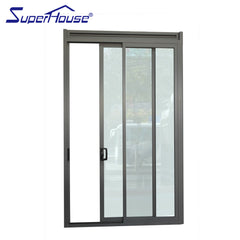 Superhouse aluminium frame unbreakable glass door slide with low price on China WDMA