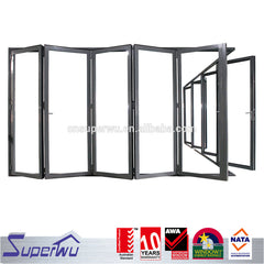 Superwu soundproof aluminium folding glass door price with Australian standards AS2047 on China WDMA