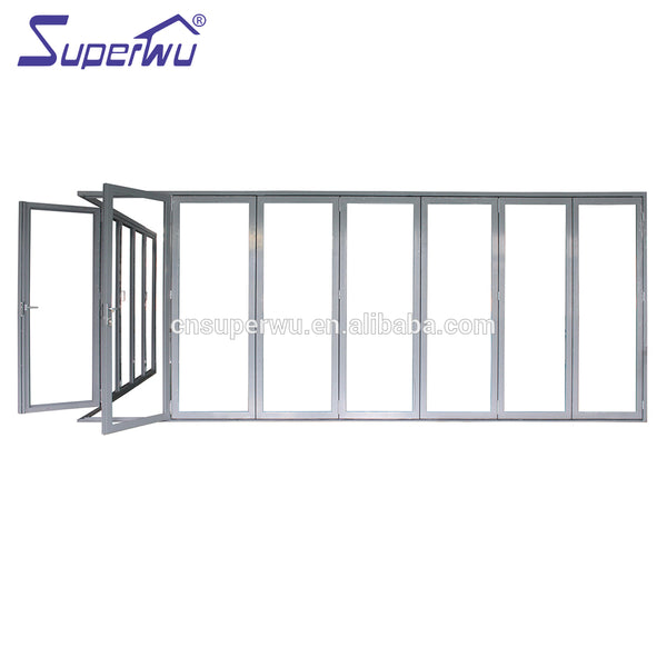 Superwu soundproof aluminium folding glass door price with Australian standards AS2047 on China WDMA