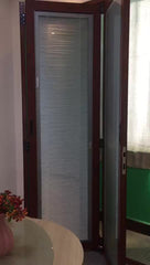 Interior aluminium cheap folding glass door with inside blinds for house on China WDMA