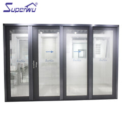 Thermal Break Powder Coated Aluminum Folding glass Doors on China WDMA