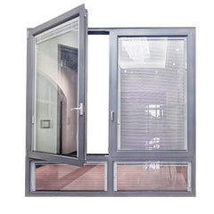 Thermal Break aluminum casement windows with built in blinds on China WDMA