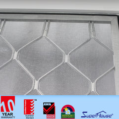 Thermal break Sliding aluminum doors with stainless steel security screen on China WDMA