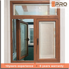 Thermal break blind inside double glass aluminum window french casement windows on China WDMA