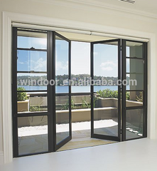 Thermal break exterior door and double panes french aluminum door with lock on China WDMA