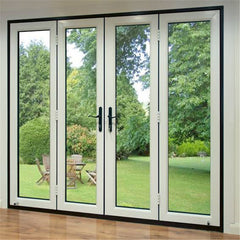 Thermal break frame decorative tempered glass aluminium casement doors for external with security screen on China WDMA