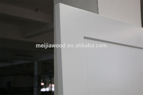 Three panels white paint stained pine wood insulated sliding barn door slab for bottom roller system on China WDMA