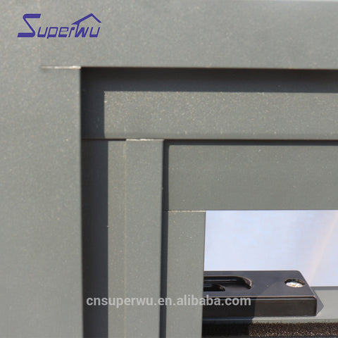 Top thermal broken Aluminum Profile double glass single hung sliding window with insect screen on China WDMA