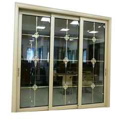 Triple tracks 2.0mm thickness three panel sliding glass door on China WDMA