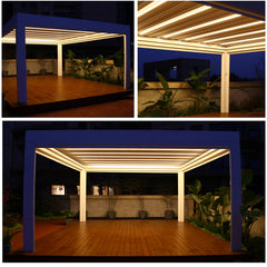 Outdoor Modern Outdoor Bioclimatic Gazebo Aluminum Opening Roof System Pergola With Led Pergola