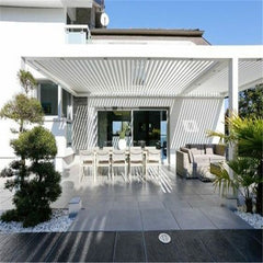 Best Electric Exterior Customized Aluminum Pergola With Rainproof Louver Roof System Aluminum Pergola