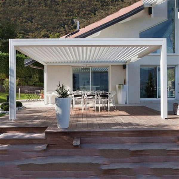 High Profile Modern Outdoor Aluminum Louver Pergola Motorized Aluminum Pergola