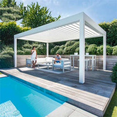 Fast Sale External Pergola Aluminum Alloy Material Removable Roof Louver Pergola