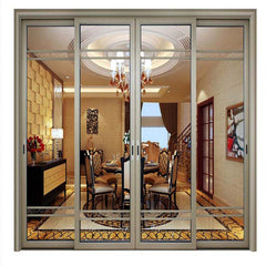 3 Panel Sliding Patio Door Price Thermal Break Double Large Glass Sliding Folding Door  For Meeting Room Mirror Sliding Door