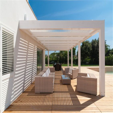 New  Design Motorized Aluminum Pergola With Adjustable Louvers Pergola Garten Metal Aluminum Pergola