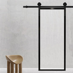 Barn Doors Large Hidden Aluminum Barn Door Glass Sliding With Aluminum Hardware Kit Pocket Door Systems