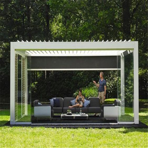 New Modern Modern Motorized Aluminum Pergola With Adjustable Louvers Aluminum Pergola