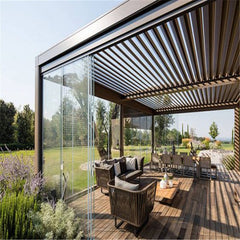 New  Design Motorized Aluminum Pergola With Adjustable Louvers Pergola Garten Metal Aluminum Pergola