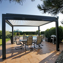 New Aluminum Motorized Waterproof Pergola Covers Sunshade Electric Gazebo Pergola With Louvers