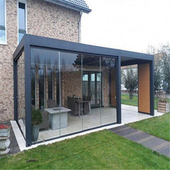 New Outdoor Motorized Retractable Skylight System Waterproof Aluminum Louver Aluminum Pergola