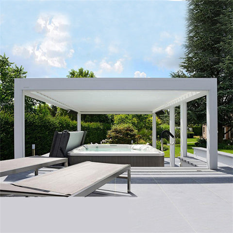 Modern Aluminum Motorized Automatic Outdoor Pergola Waterproof With Curtain Pergola