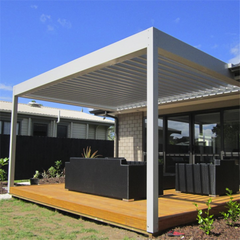 Customized Outdoor Garden Balcony Adjustable Waterproof Louvered Metal Roof Motorized Aluminum Pergola