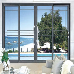 Soft Closing Sliding Door System  Certification Front  Aluminum Bedroom Sliding Door With Double Glazed 96x80 Sliding Door