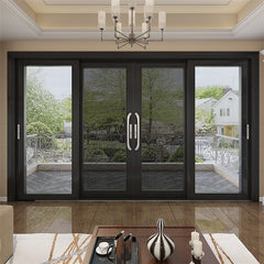 Bi Folding Sliding Doors Exterior Aluminum Modern Sliding Shutter Doors With Double Glass Stacking Sliding Glass Doors