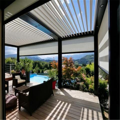 Modern House Design Sun Shade Louvers Roof Waterproof Outdoor Pergola Aluminum